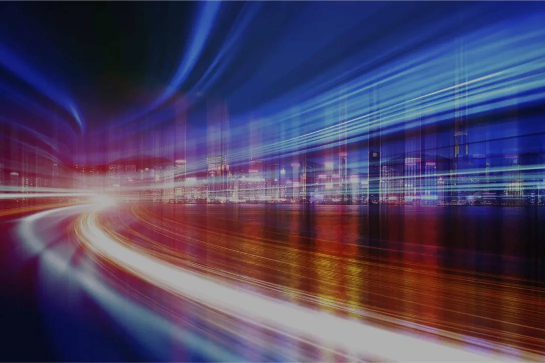 Abstract image with blue and orange highlights